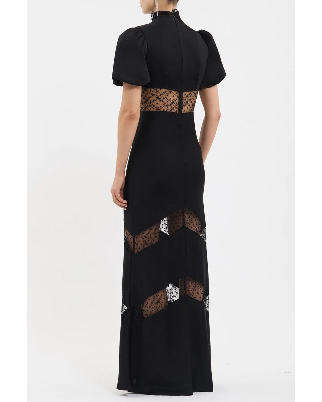 Rebecca Vallance Black Noire Short Sleeve Gown