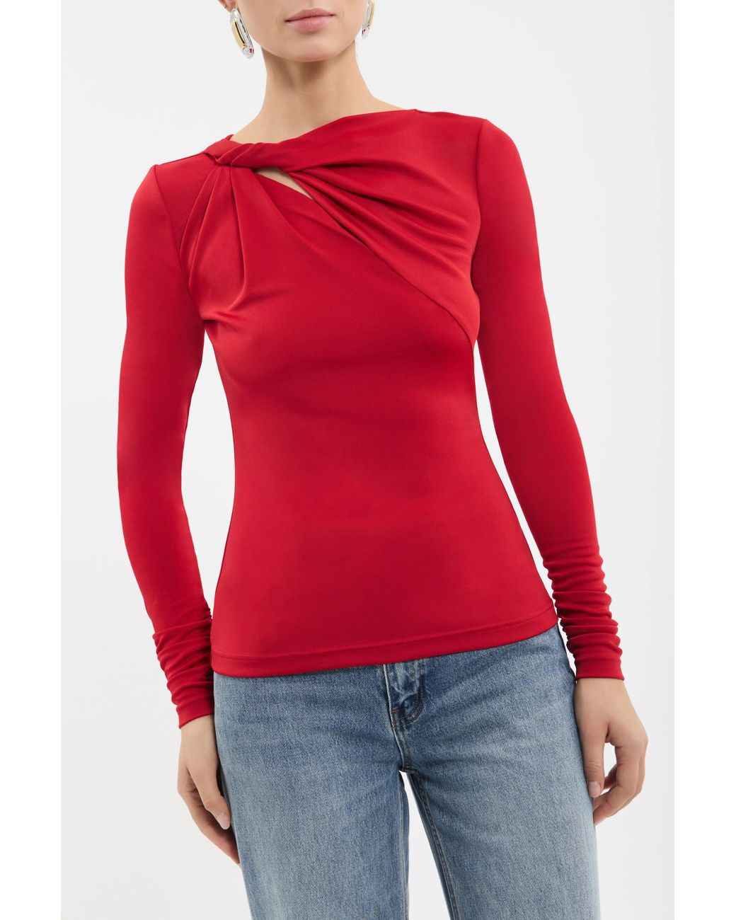 Rebecca Vallance Red Jazzlyn Long Sleeve Top