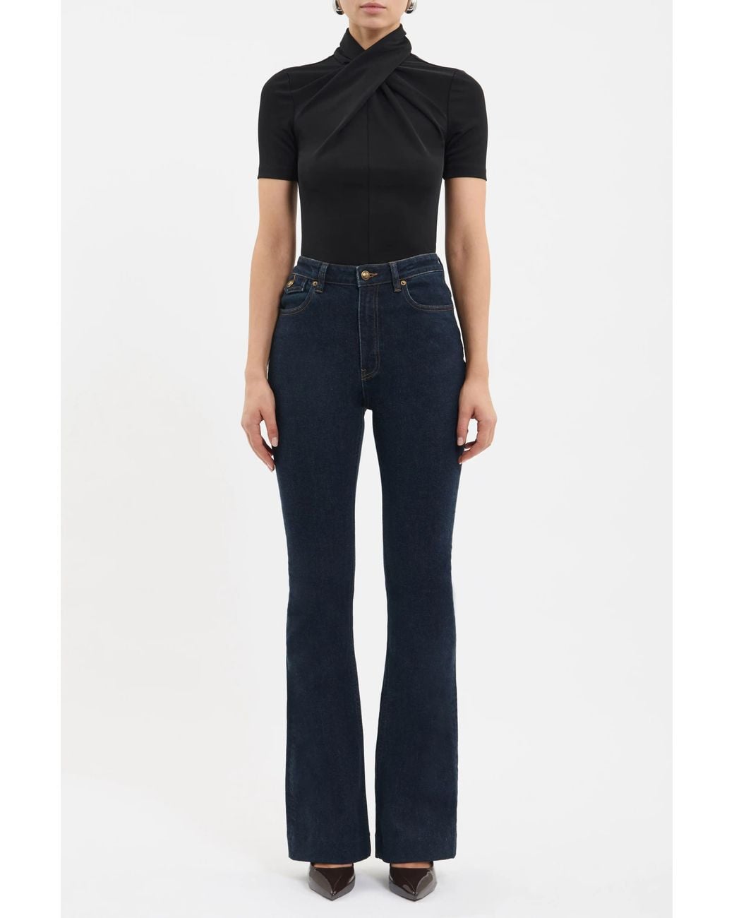 Rebecca Vallance Black Kiana Short Sleeve Top