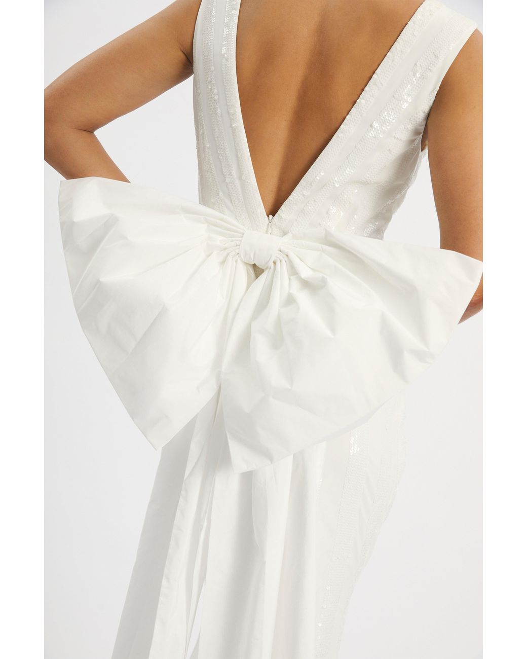 Rebecca Vallance White Davina Bow Gown Ivory