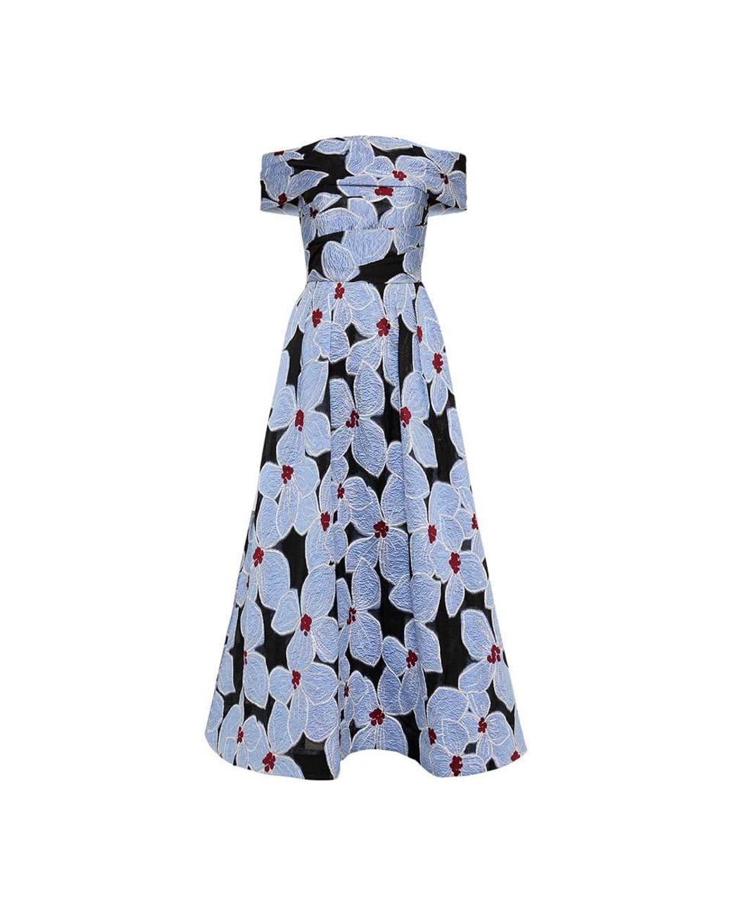 Rebecca Vallance White Georgina Off Shoulder Midi Dress