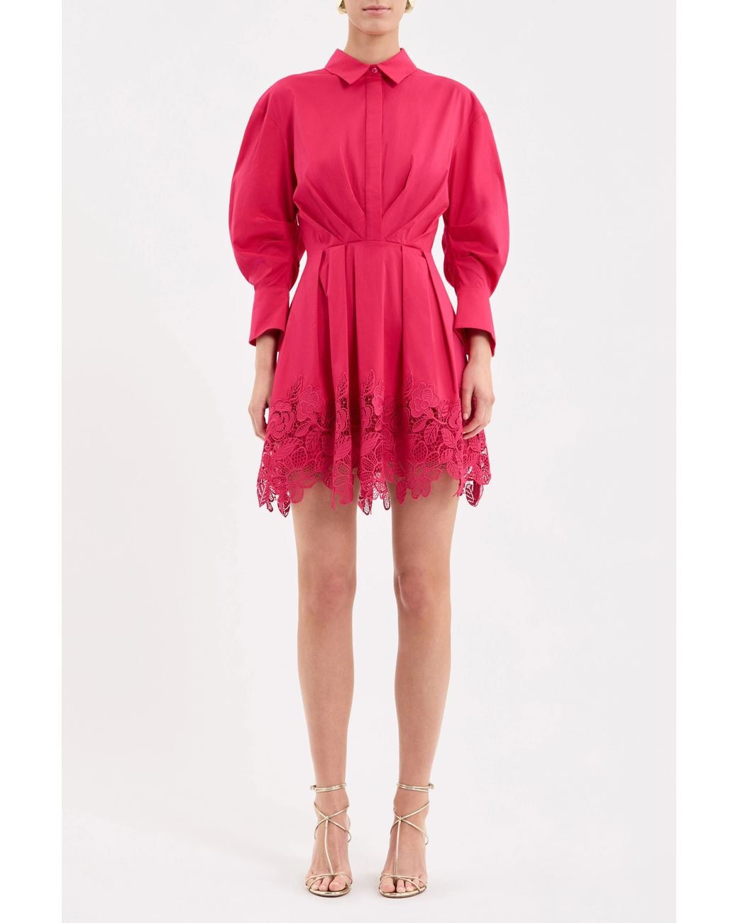 Rebecca Vallance Pink Claribelle Long Sleeve Mini Dress