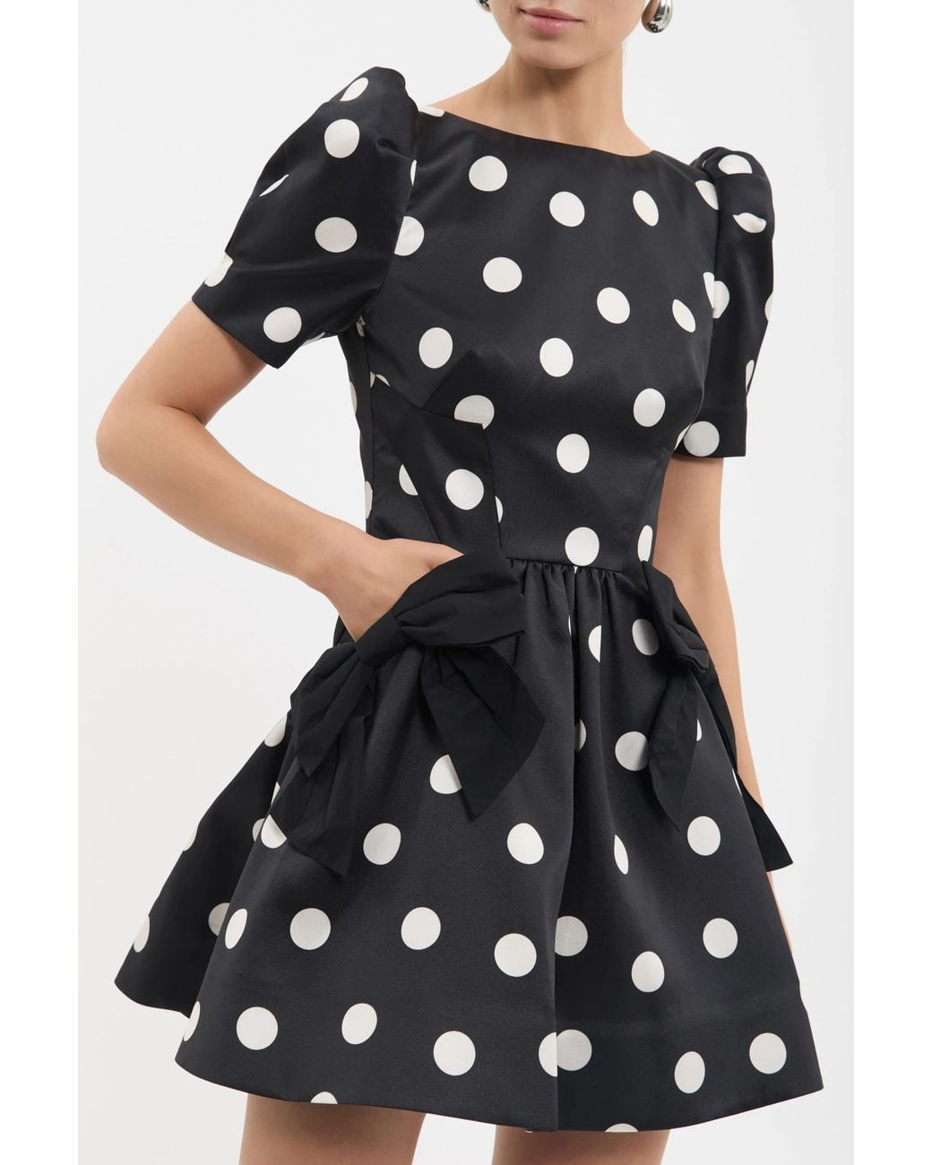 Rebecca Vallance Black Bacio Short Sleeve Mini Dress
