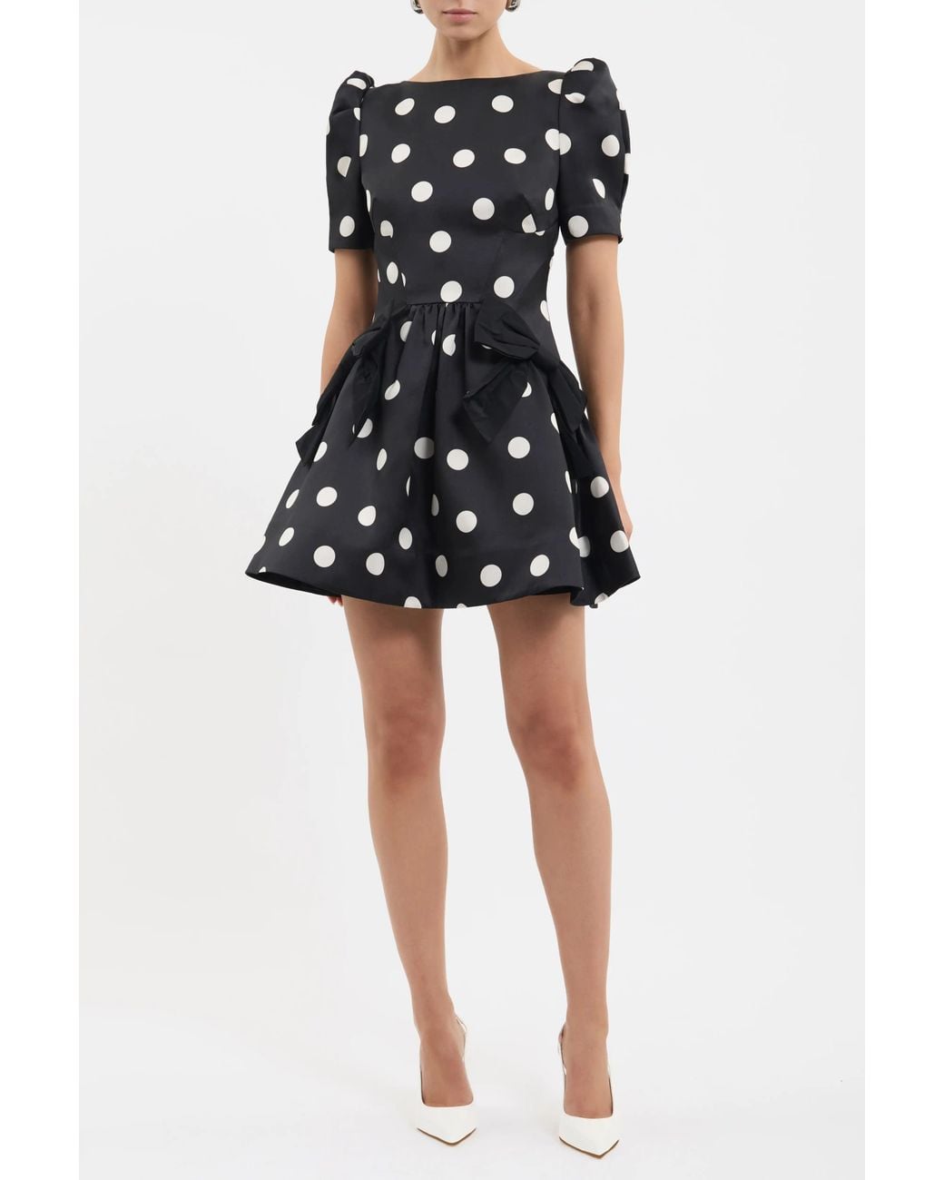 Rebecca Vallance Black Bacio Short Sleeve Mini Dress
