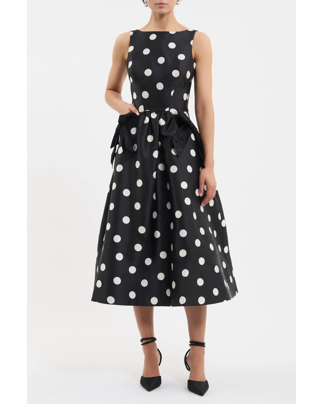 Rebecca Vallance Black Bacio Midi Dress