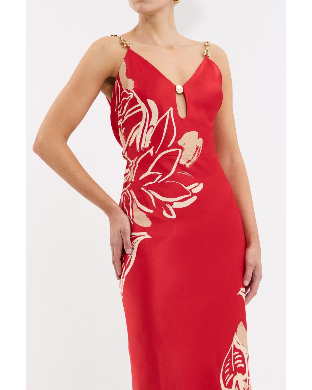 Rebecca Vallance Red Tallara Maxi Dress