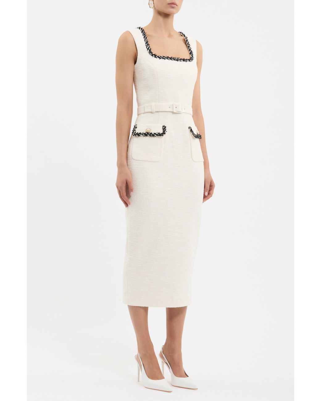 Rebecca Vallance White Jacquie Midi Dress