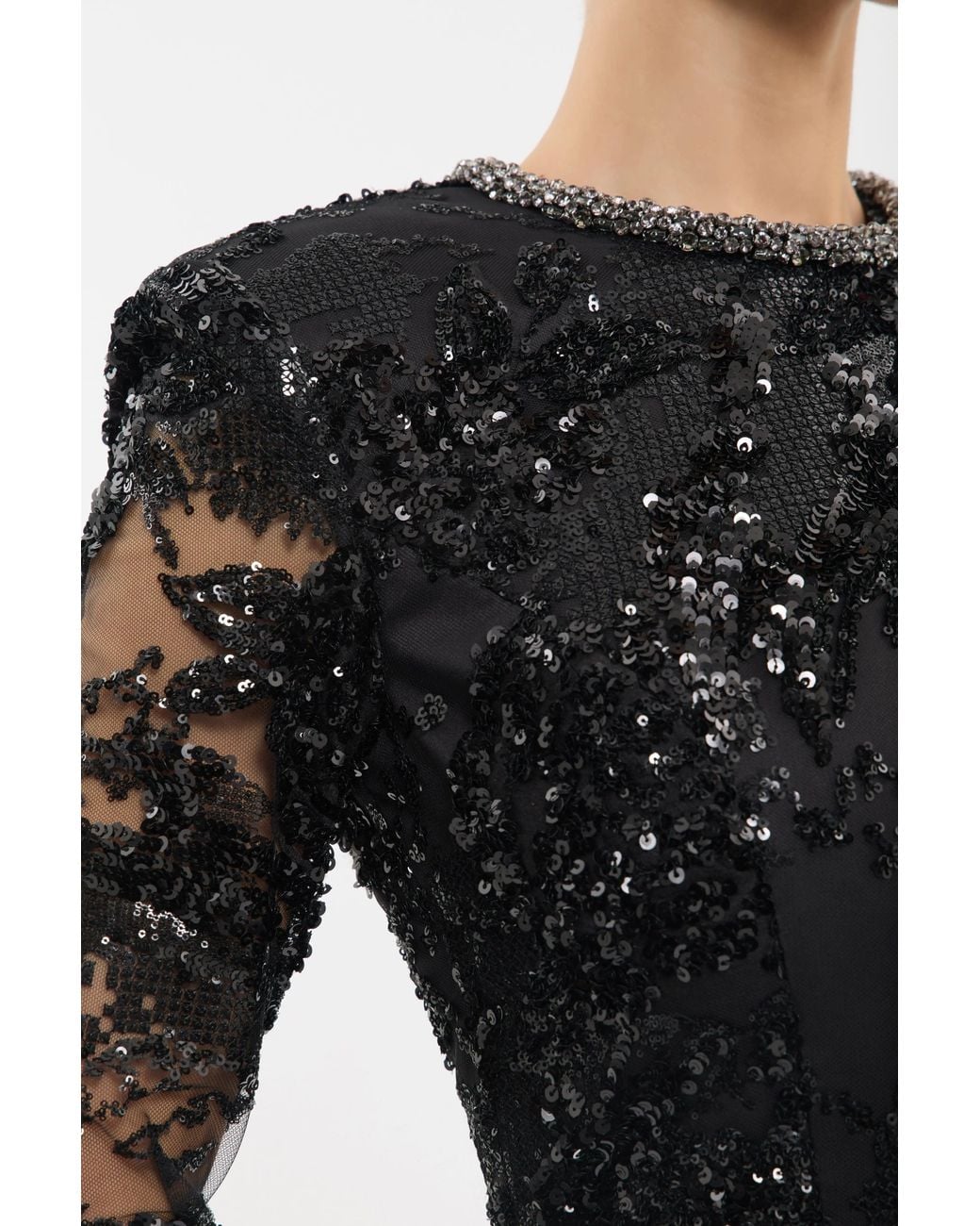 Rebecca Vallance Black Beau Long Sleeve Gown