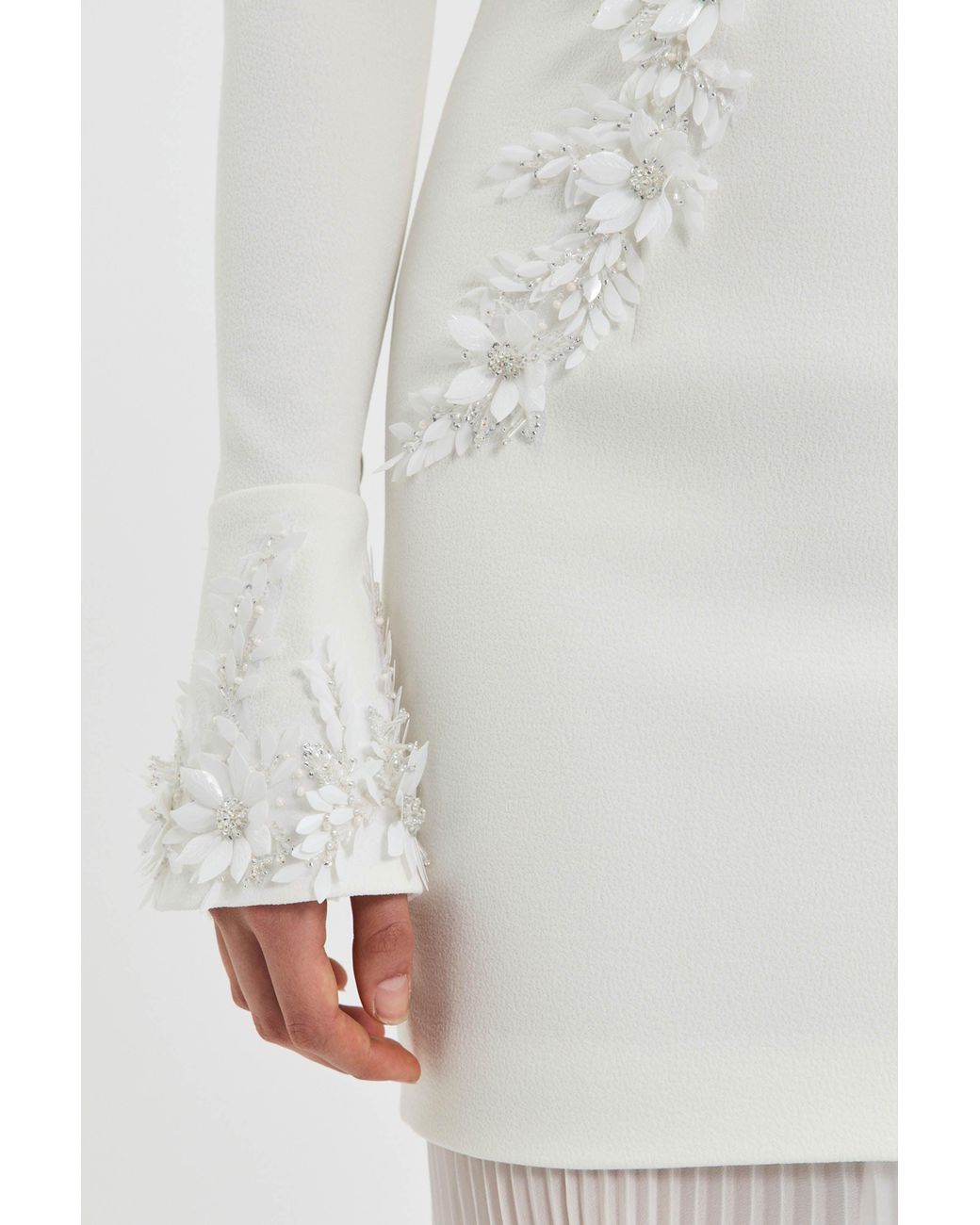 Rebecca Vallance White Xanthe Long Sleeve Gown