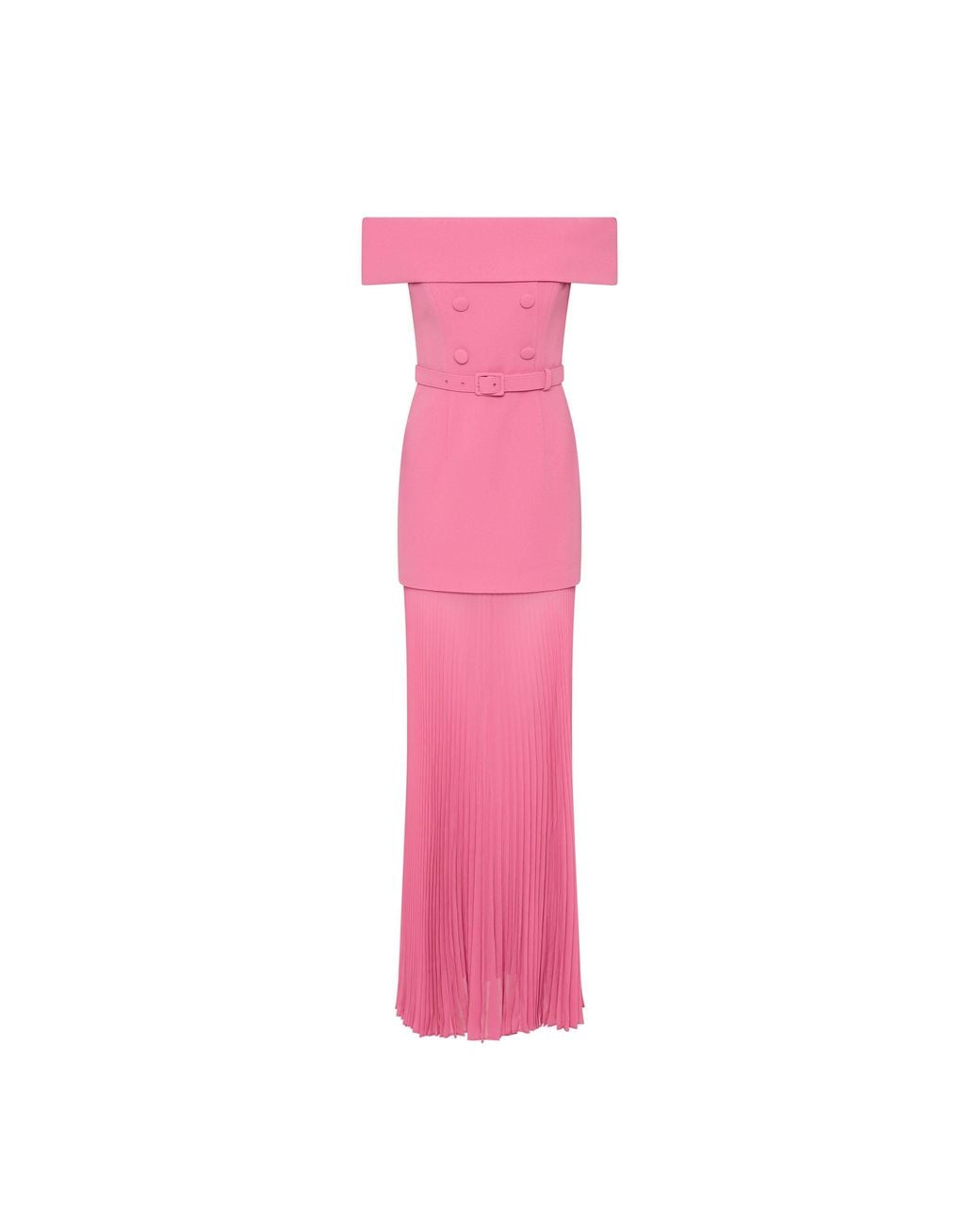 Rebecca Vallance Pink Muriel Off The Shoulder Midi Dress