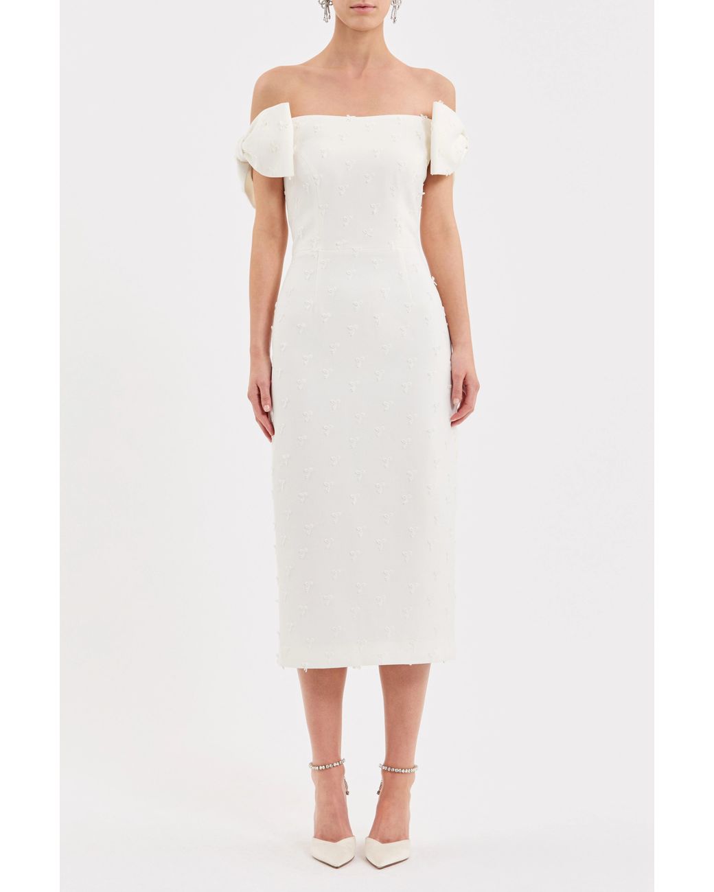 Rebecca Vallance White Mariee Midi Dress