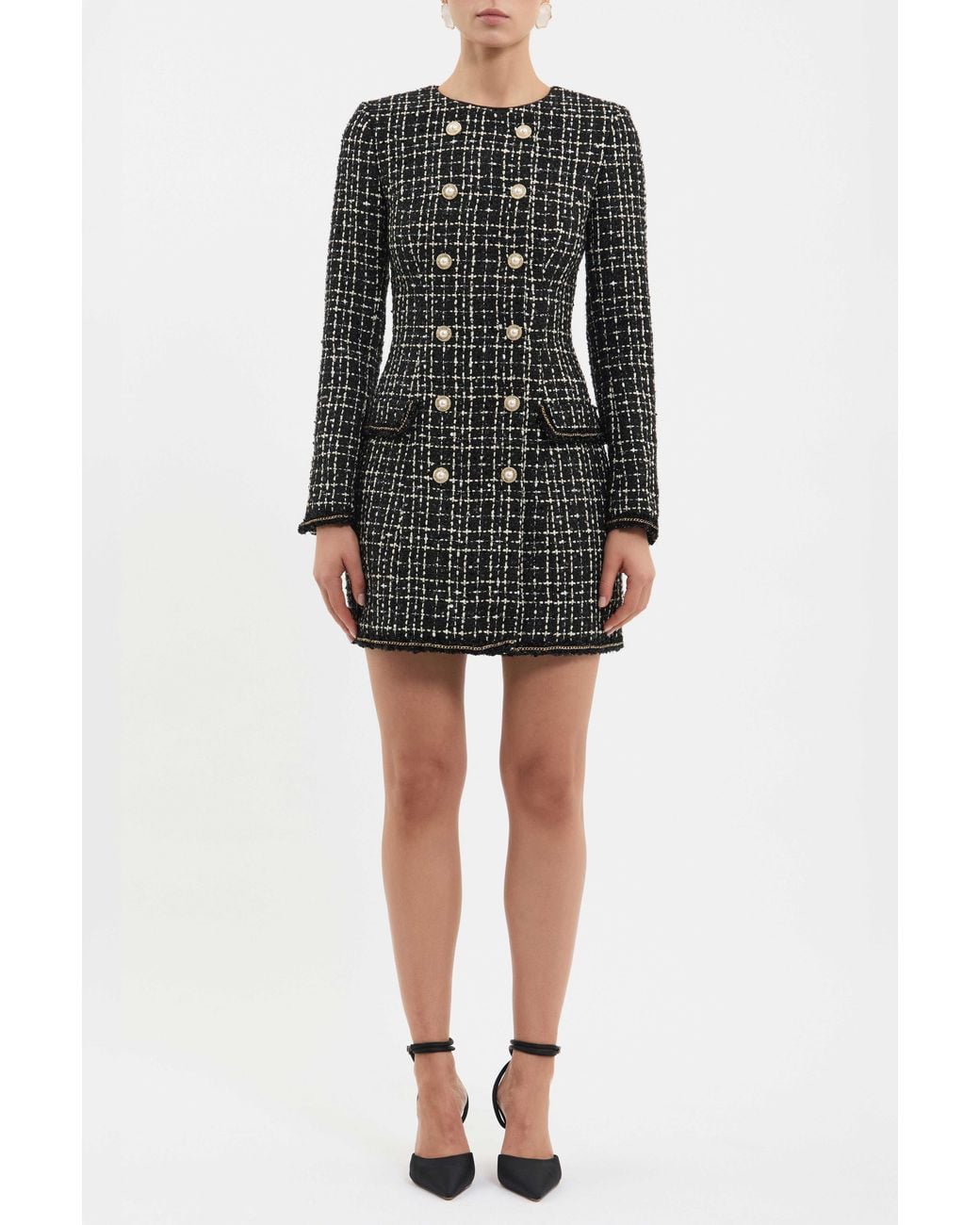 Rebecca Vallance Black Meringue Blazer Mini Dress