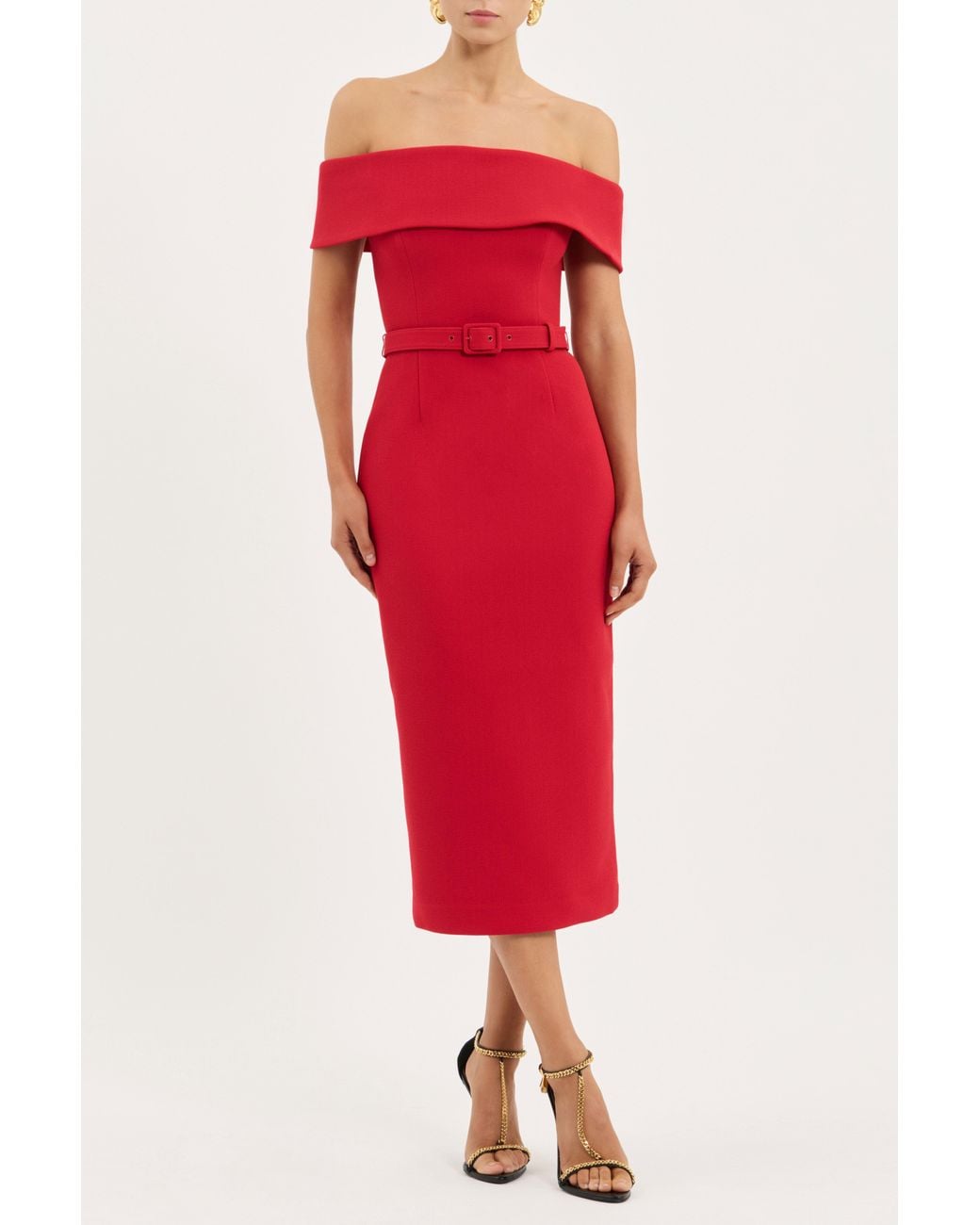 Rebecca Vallance Red Precious Midi Dress