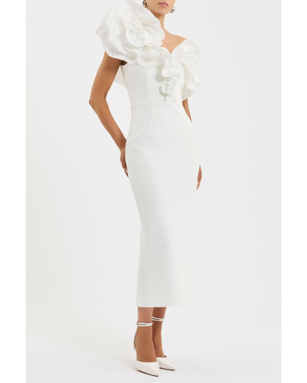 Rebecca Vallance White Ozias Midi Dress