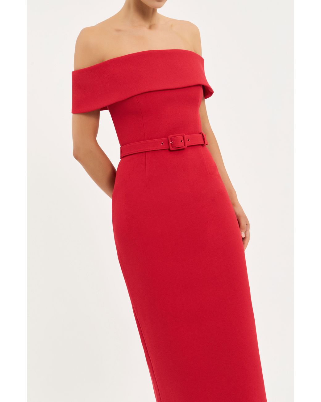 Rebecca Vallance Red Precious Midi Dress