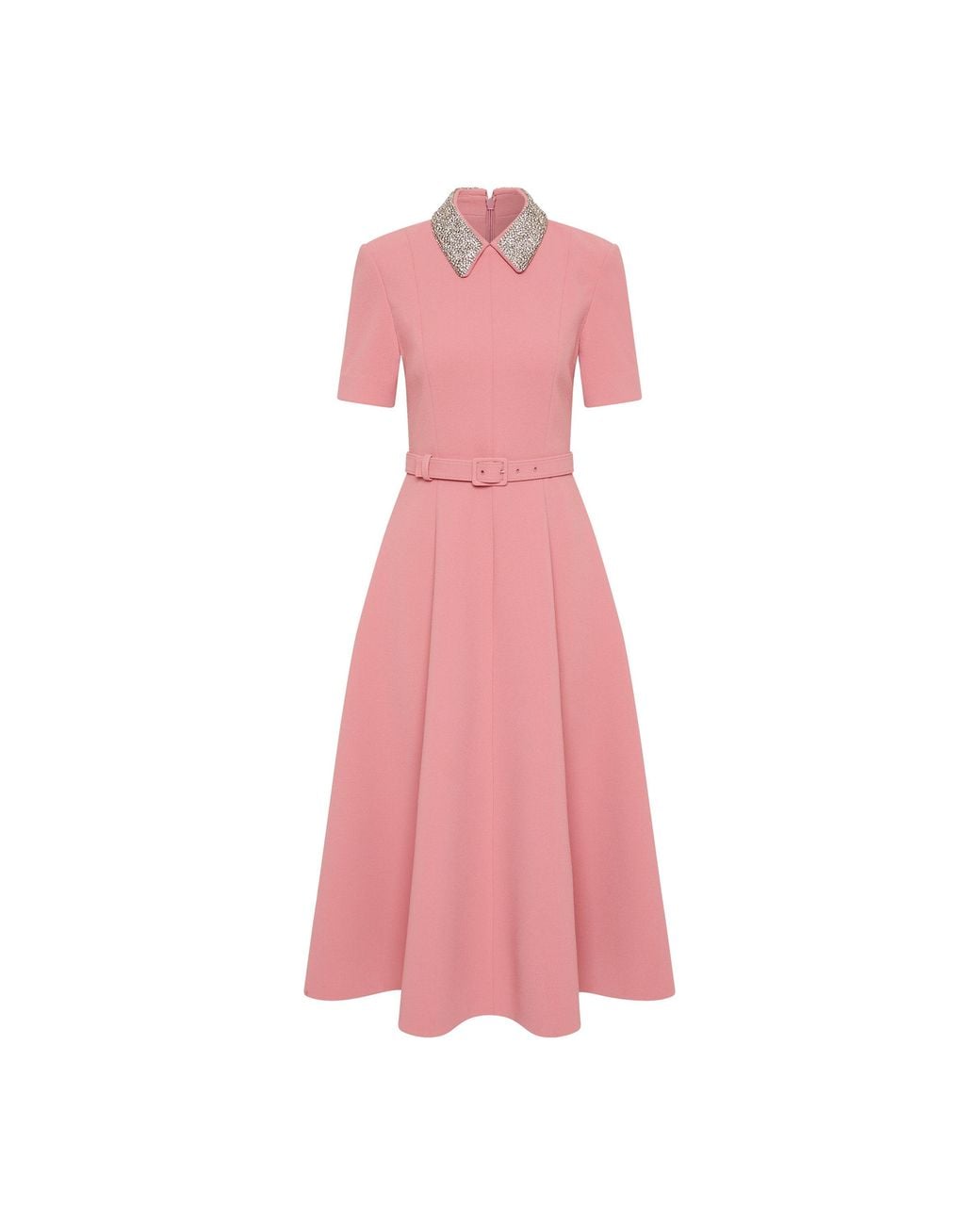 Rebecca Vallance Pink Xena Short Sleeve Midi Dress