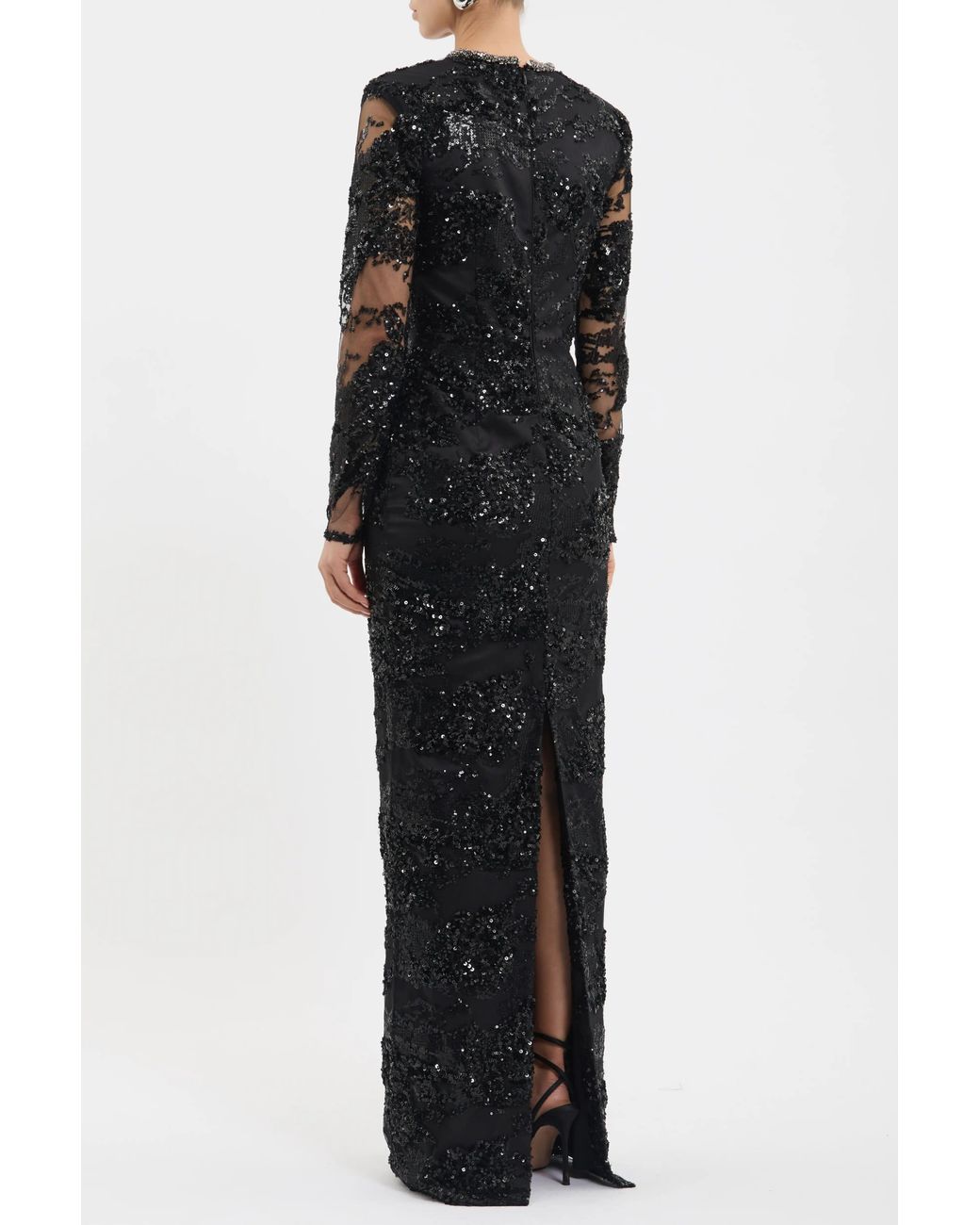Rebecca Vallance Black Beau Long Sleeve Gown