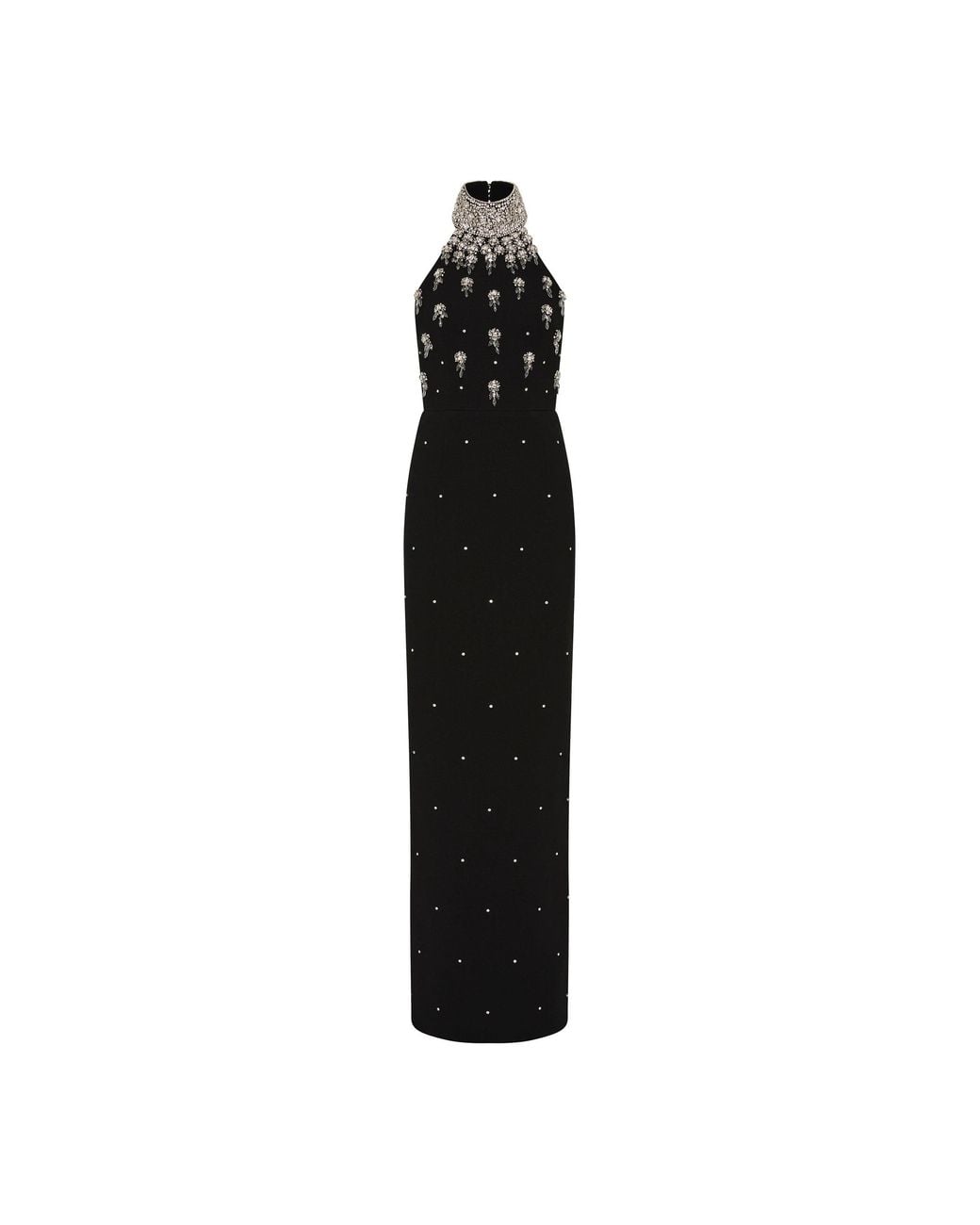 Rebecca Vallance Black Chandelier Halter Gown