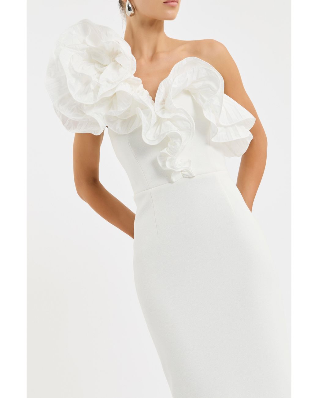Rebecca Vallance White Ozias Midi Dress