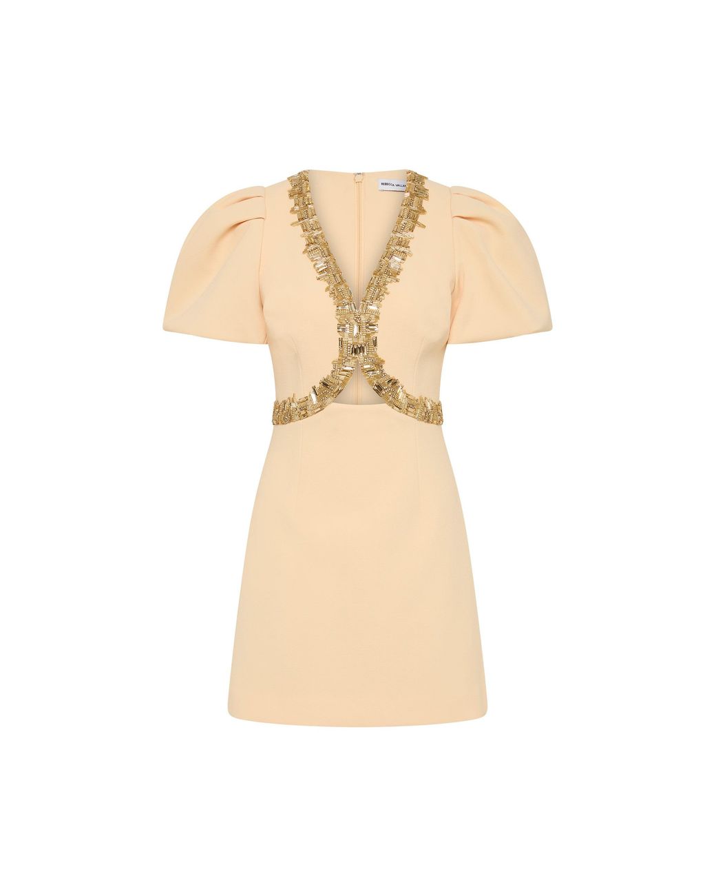 Rebecca Vallance White Alexandrite Puff Sleeve Mini Dress