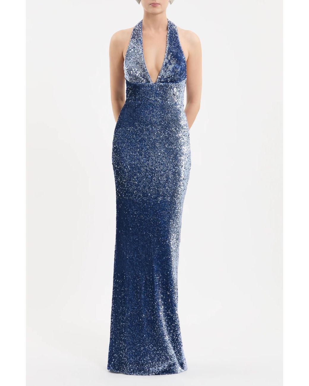 Rebecca Vallance Blue Cambridge Column Gown