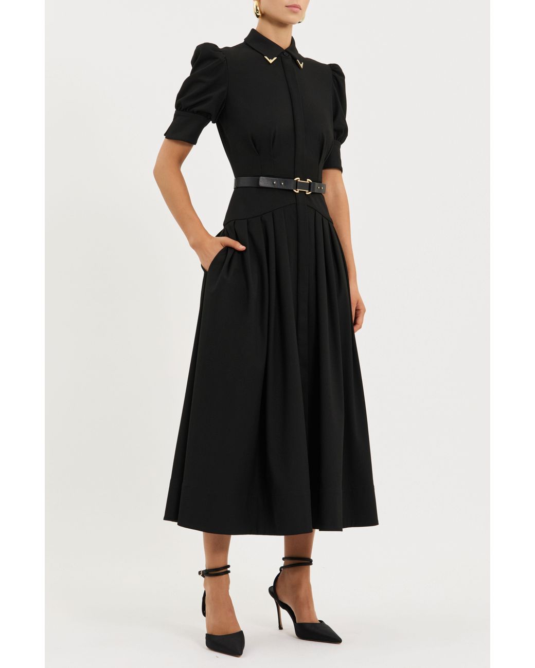 Rebecca Vallance Black Zendaya Midi Dress