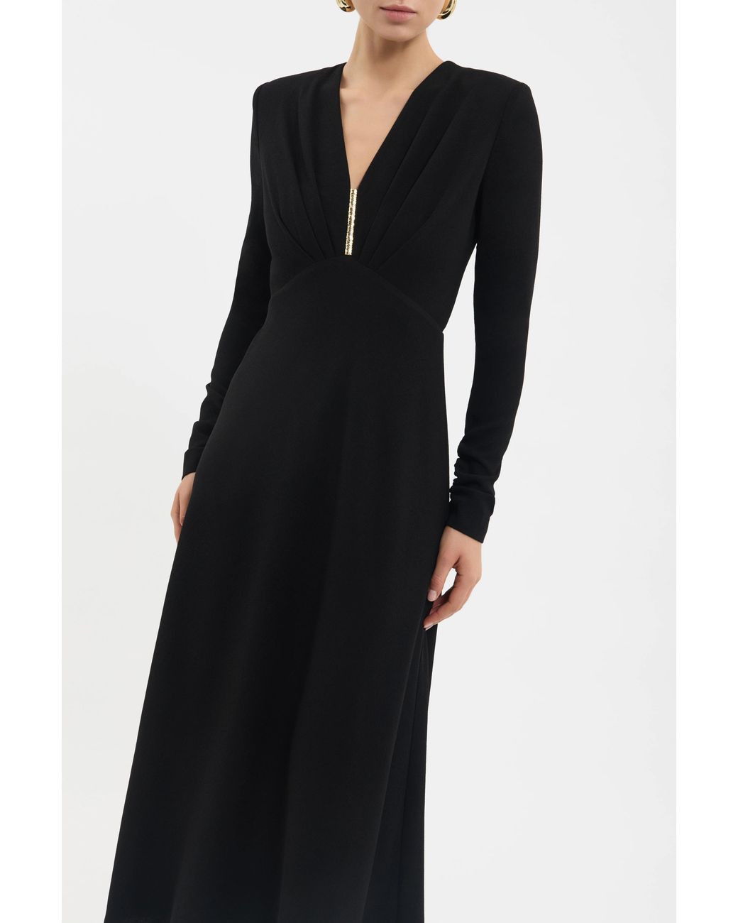 Rebecca Vallance Black Tallon Long Sleeve Midi Dress