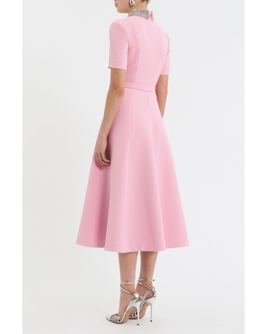 Rebecca Vallance Pink Xena Short Sleeve Midi Dress
