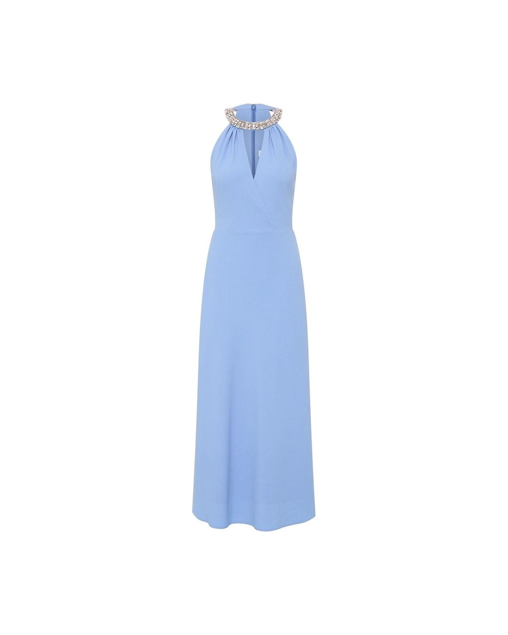 Rebecca Vallance Blue Gimlet Halter Midi Dress