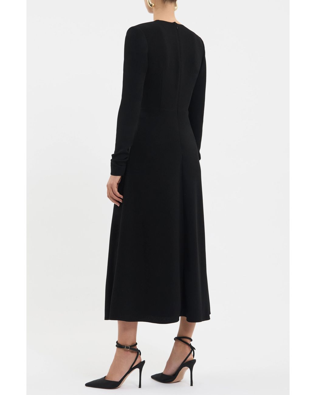 Rebecca Vallance Black Tallon Long Sleeve Midi Dress