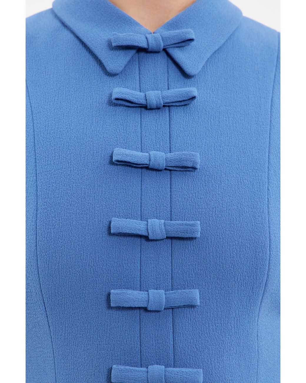 Rebecca Vallance Blue Preston Short Sleeve Midi Dress