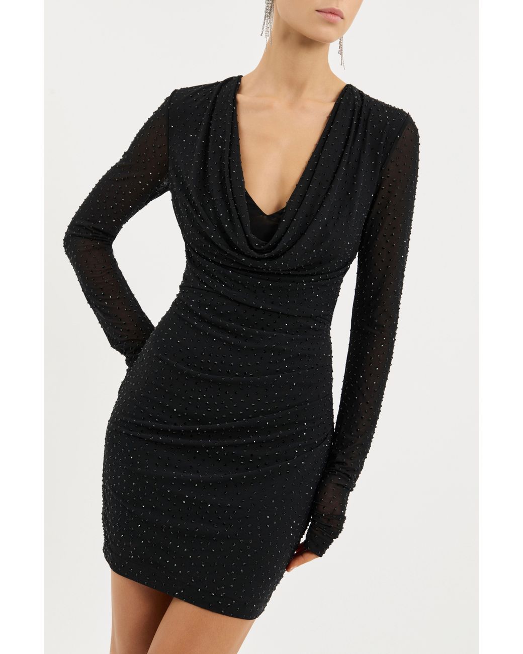 Rebecca Vallance Black Stardust Mini Dress