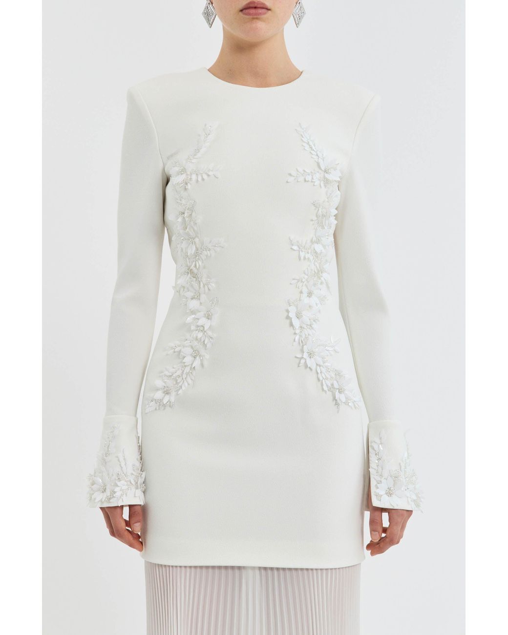 Rebecca Vallance White Xanthe Long Sleeve Gown