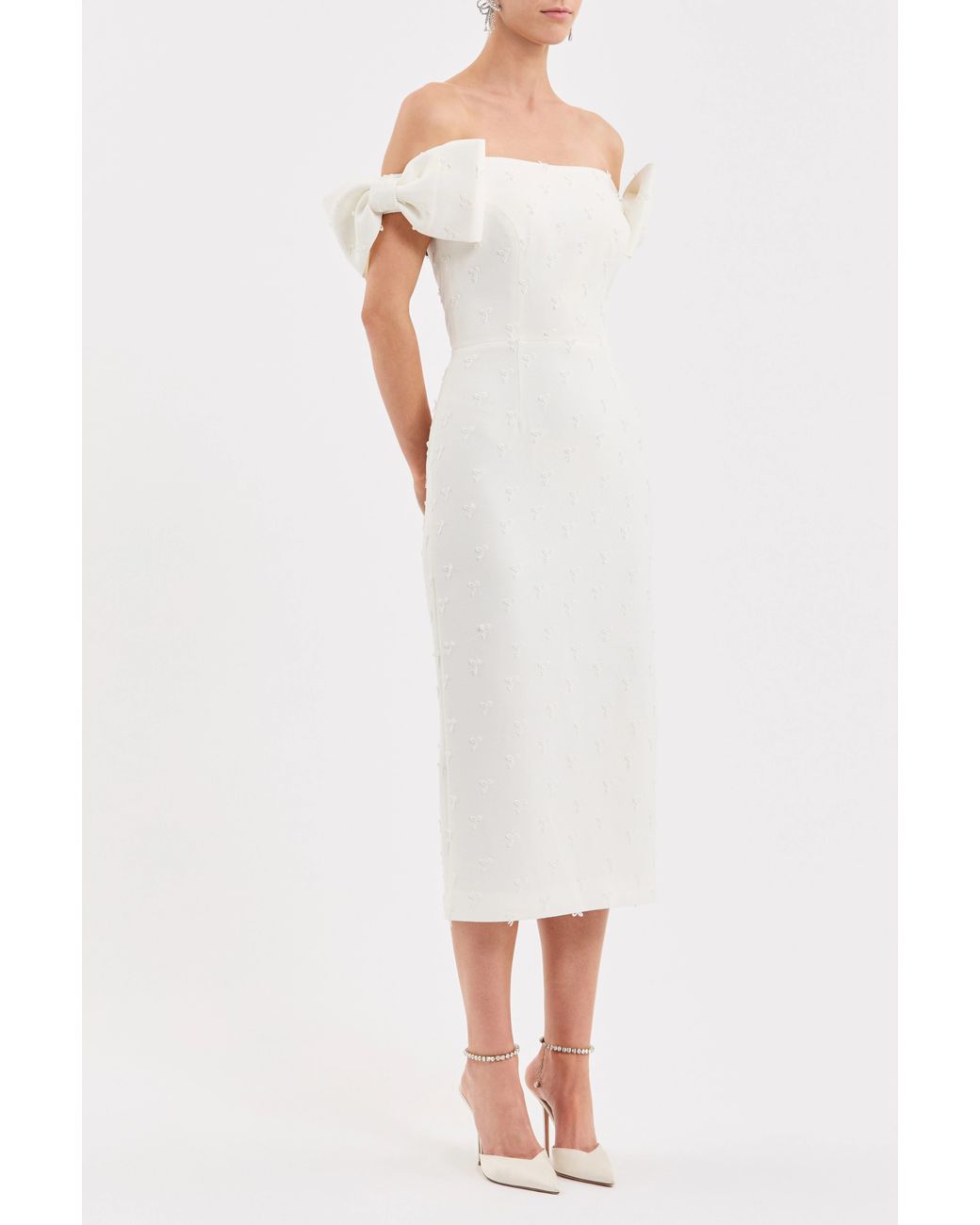 Rebecca Vallance White Mariee Midi Dress
