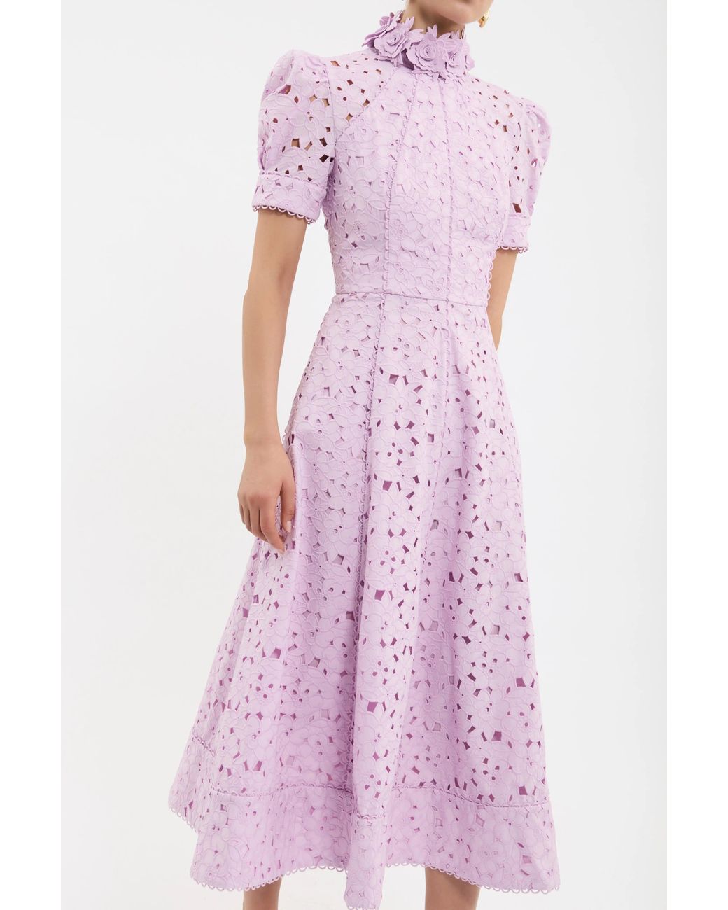 Rebecca Vallance Pink Kitsu Short Sleeve Midi Dress