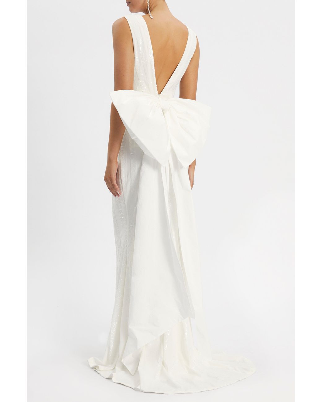 Rebecca Vallance White Davina Bow Gown Ivory