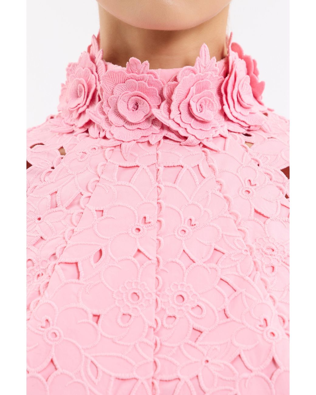 Rebecca Vallance Pink Kitsu Short Sleeve Midi Dress