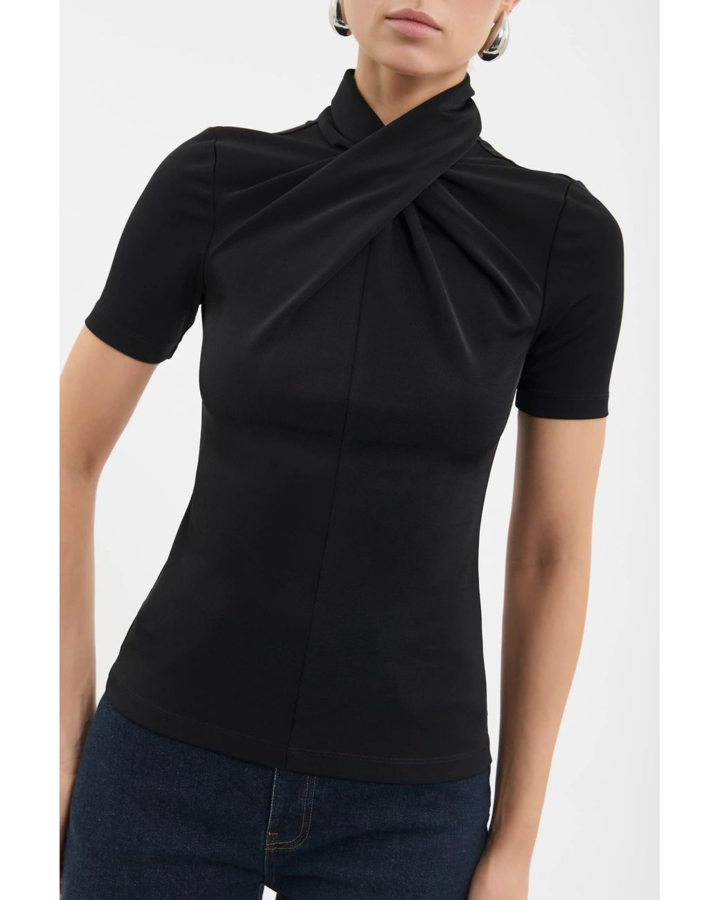 Rebecca Vallance Black Kiana Short Sleeve Top