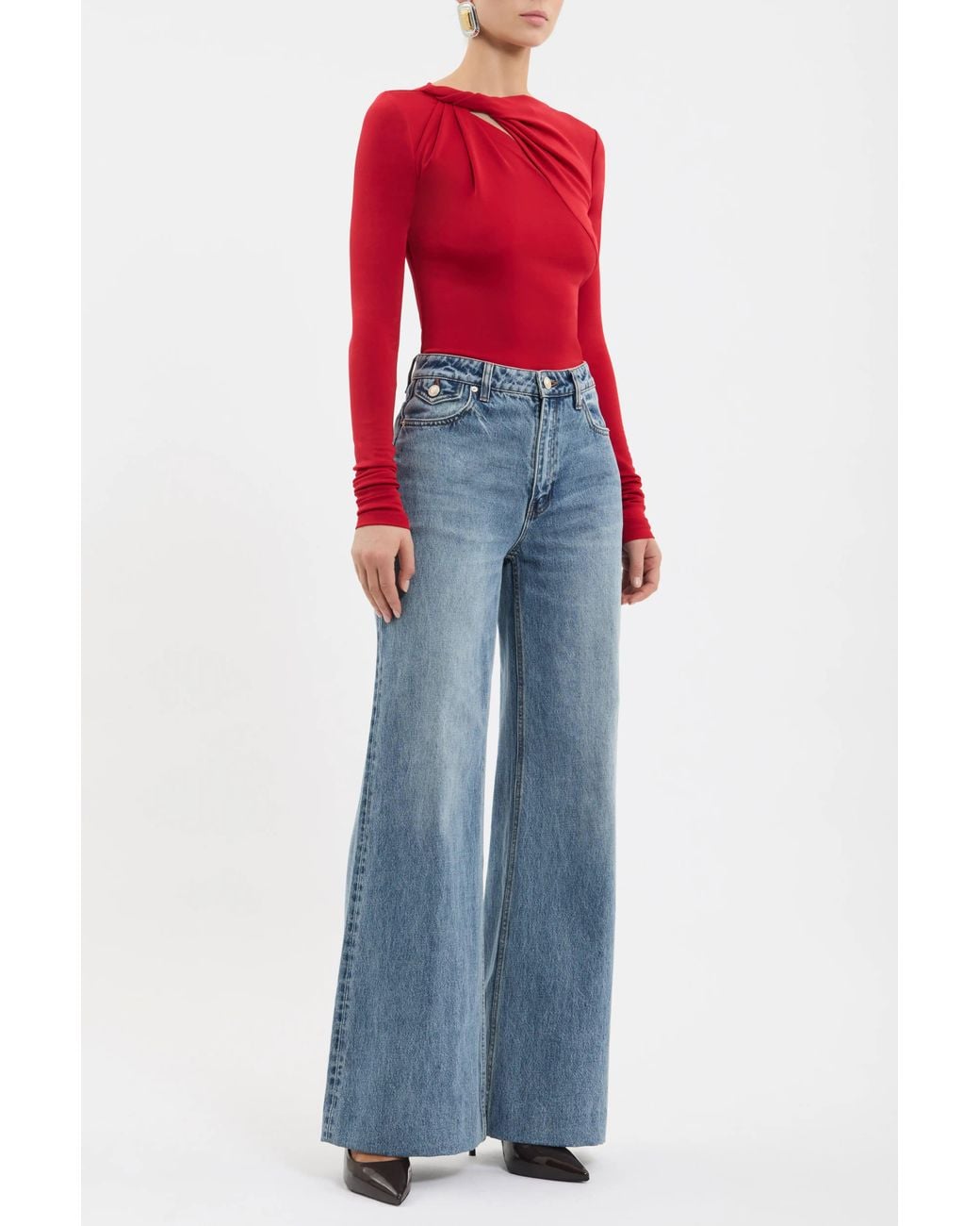 Rebecca Vallance Red Jazzlyn Long Sleeve Top