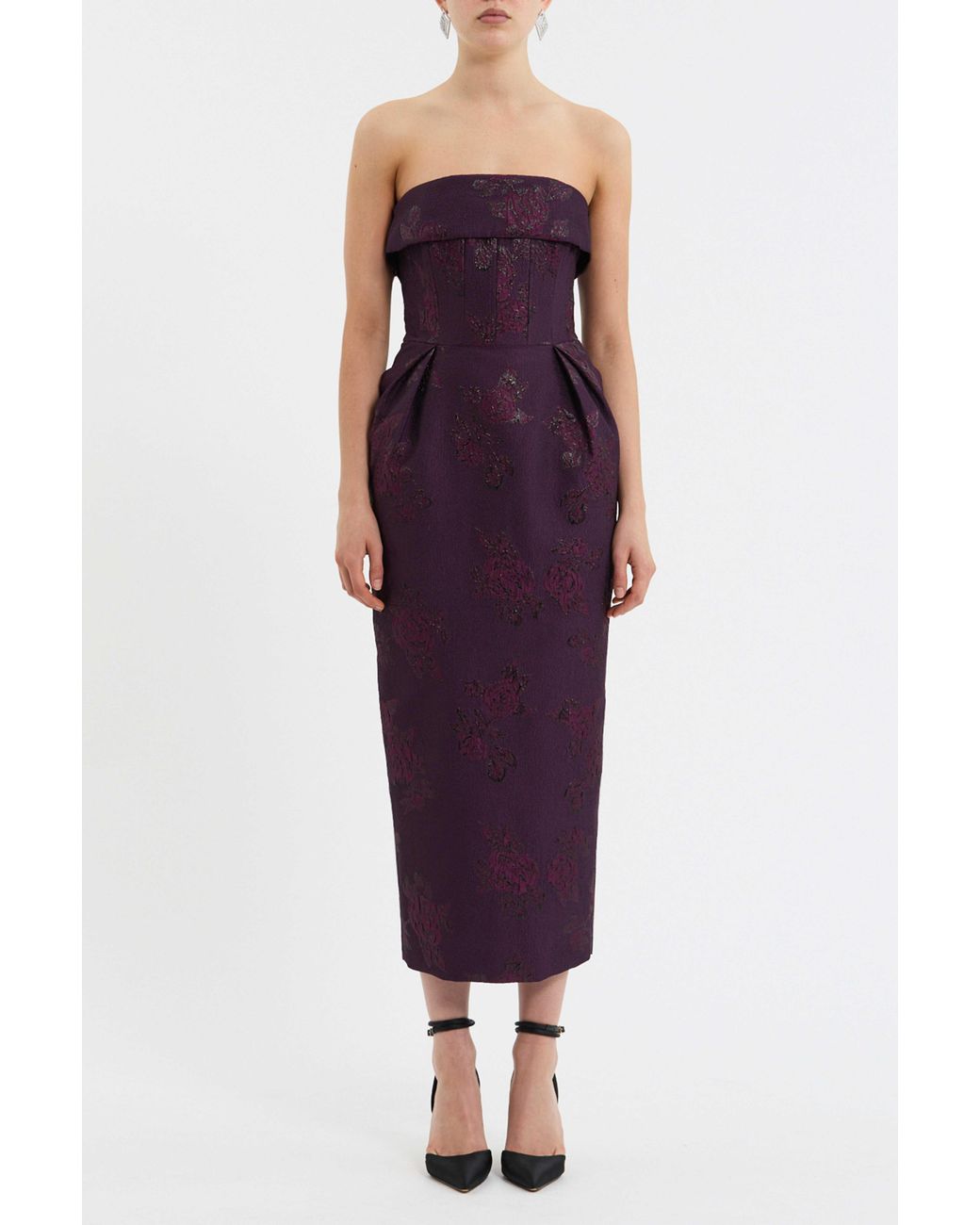 Rebecca Vallance Afina Midi Dress in Purple | Lyst UK