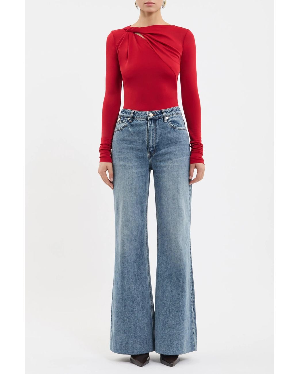Rebecca Vallance Red Jazzlyn Long Sleeve Top