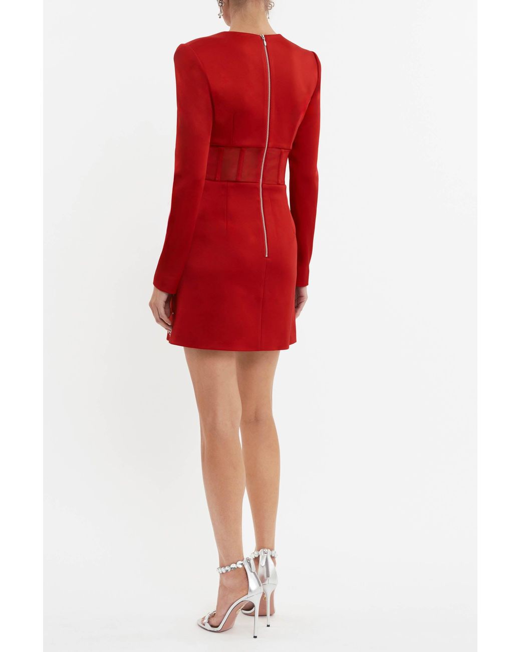 Rebecca Vallance Red Carmella Long Sleeve Mini Dress