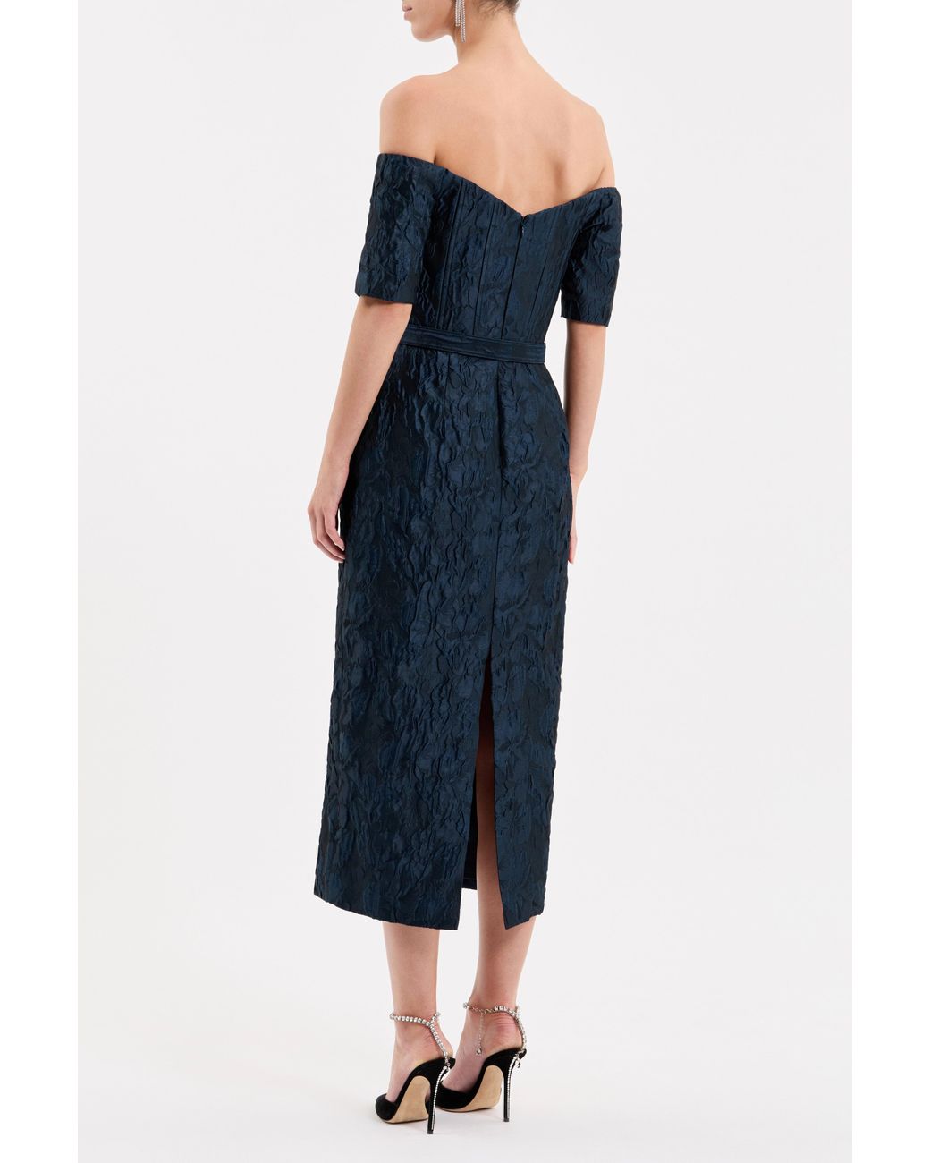 Rebecca Vallance Blue Cascades Midi Dress