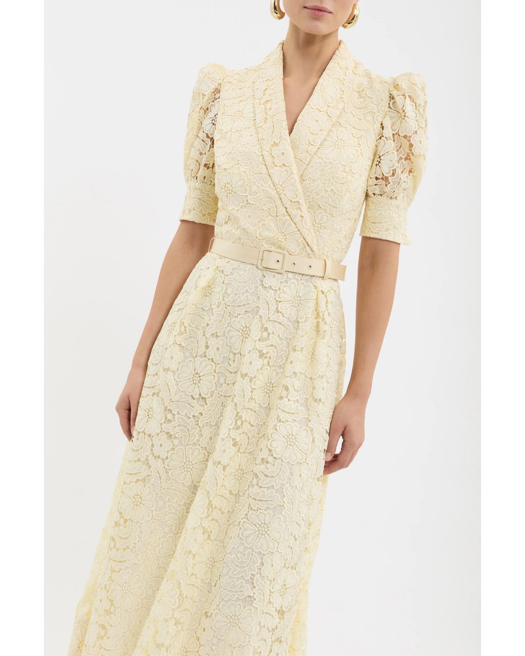 Rebecca Vallance Yellow Citrine Midi Dress