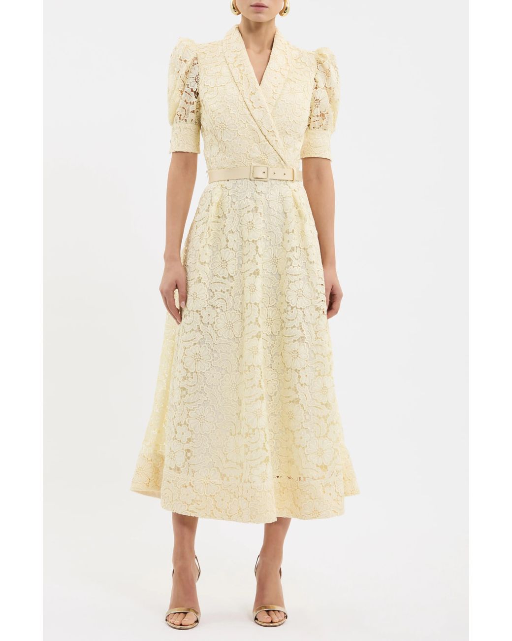 Rebecca Vallance Yellow Citrine Midi Dress
