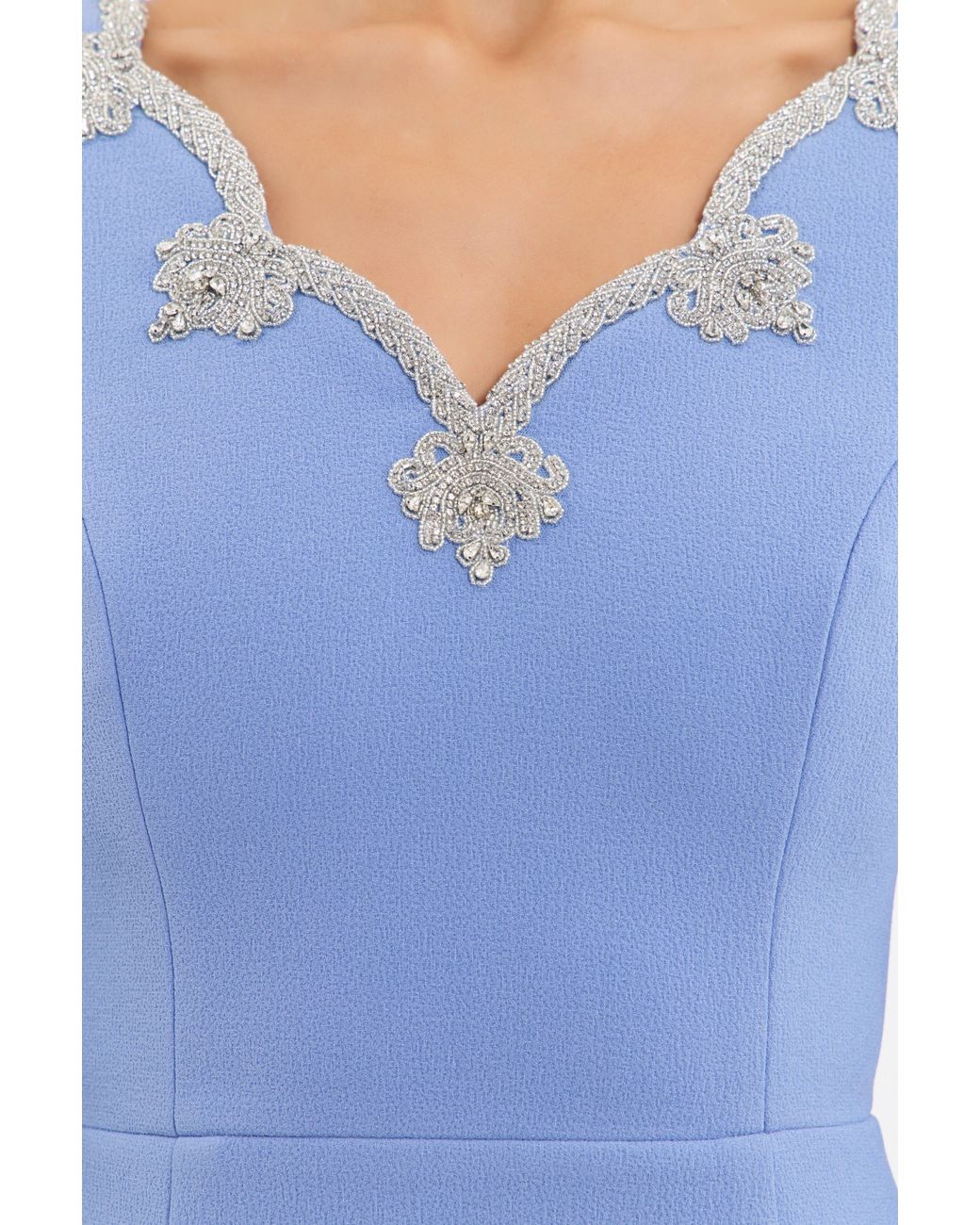 Rebecca Vallance Blue Harlynn Long Sleeve Midi Dress