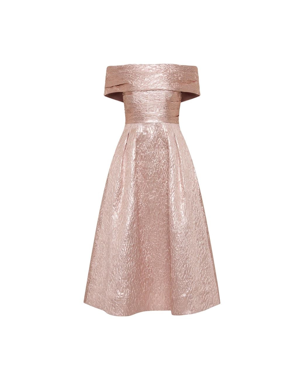 Rebecca Vallance Pink Opaline Off The Shoulder Midi Dress