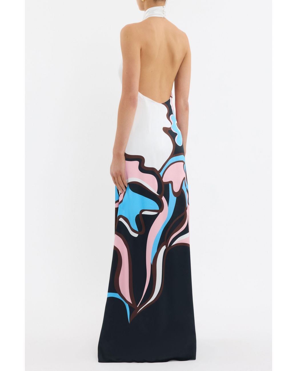 Rebecca Vallance White Barbados Breeze Halter Maxi Dress