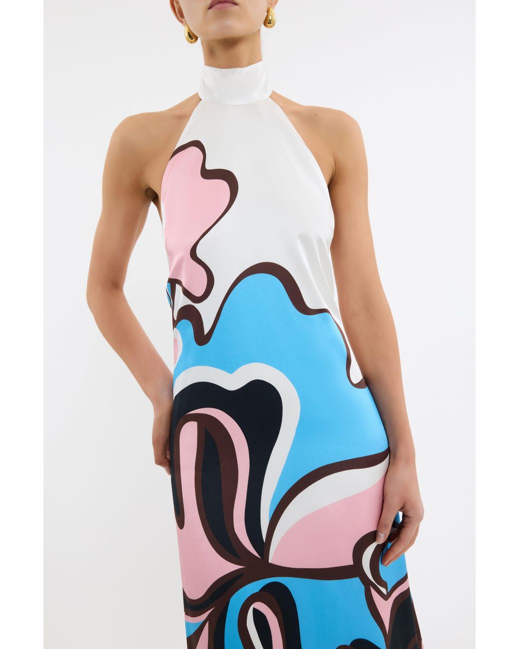 Rebecca Vallance White Barbados Breeze Halter Maxi Dress