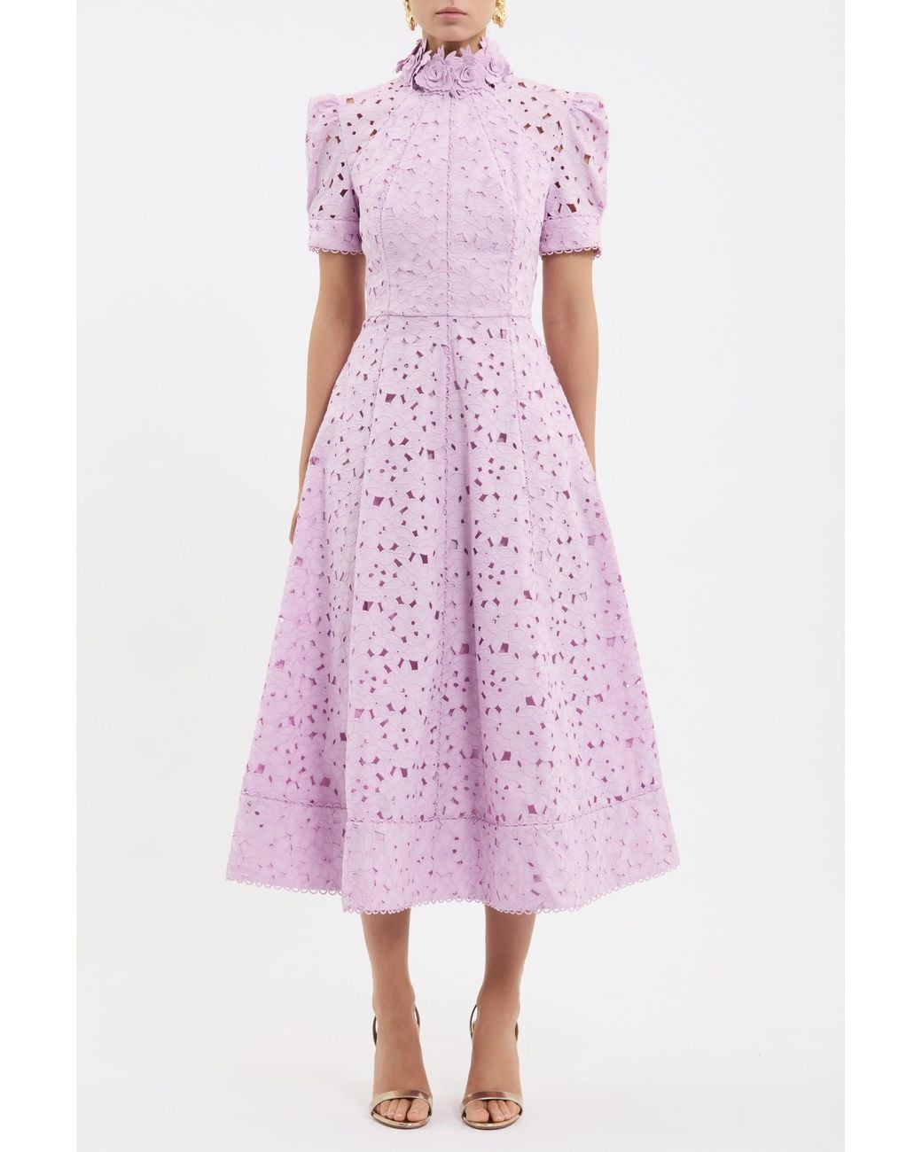 Rebecca Vallance Pink Kitsu Short Sleeve Midi Dress